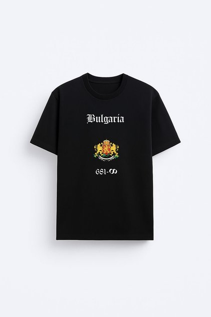 Bulgaria Bulgaria Printed Crew Neck Black T-Shirt