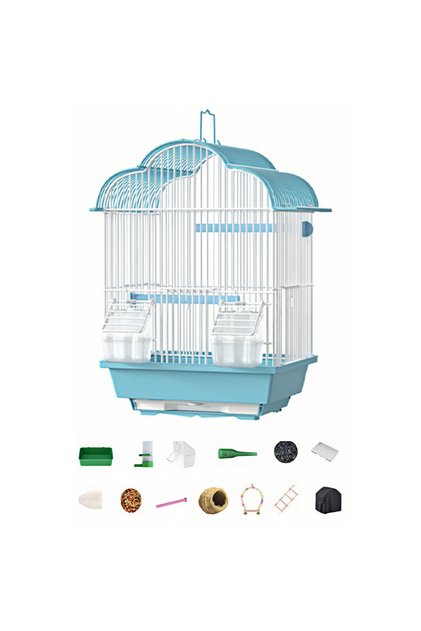 Bird Cage Parakeet Birdcage Hanging Bird House with Ladder, Swing and Bird's Nest Bird House Accessories Portable Parrot Cage for Small Bird