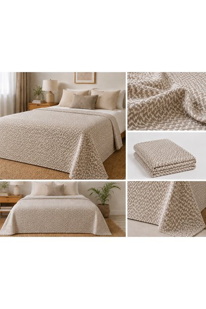170X220 cm Single Summer Pique Cotton Polyester Blend Lightweight Bedspread Pique