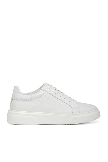 Beyaz Hakiki Deri Erkek Sneaker - E4MEAY057782-B69