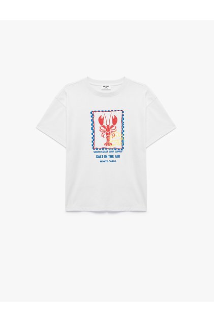Printed Cotton Short Sleeve Crew Neck Oversize T-Shirt