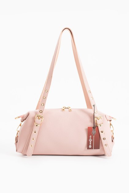 Nova Women's Shoulder Bag with Belt Strap Detail, Pink