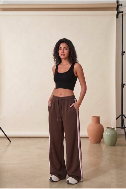 Women's Baggy Stripe Detailed Relaxed Fit Sweatpants