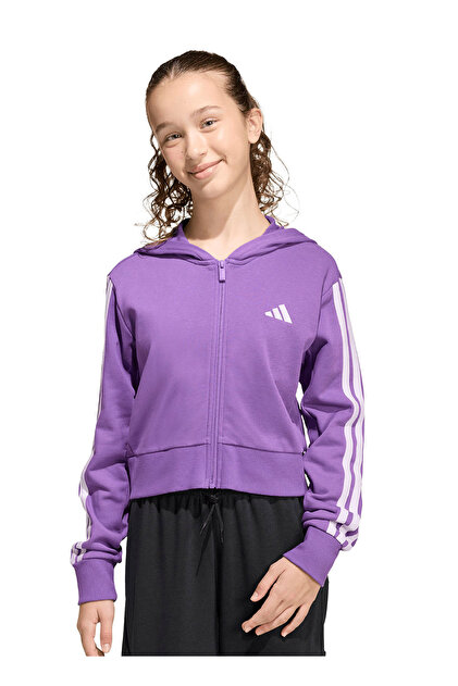 adidas Mor Kız Çocuk Sweatshirt KE3013 JG 3S FT FZ CRO - Fiyatı