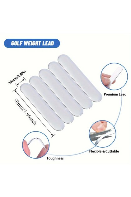 5pcs 5pcs Golf Weighted Lead Tape Adhesive Lead Tape Strips Add Weight for Golf Club Tennis Racket A