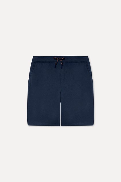 Erkek Lacivert Tekstürlü Straight Fit Şort