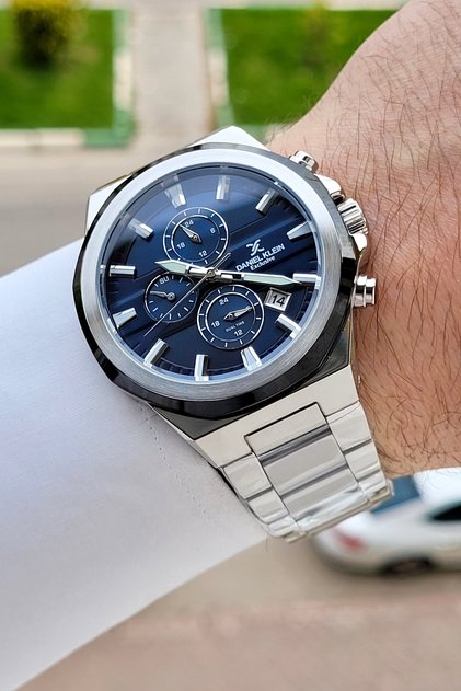 Dial Blue Band Silver Color 44 mm Gift Boxed Internal Indicators Active Men's Wristwatch