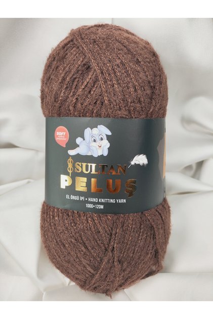 Plush Dark Brown Hand Knitting Yarn 100Gr. 120 Meters. (1 Piece) - Color: 2287