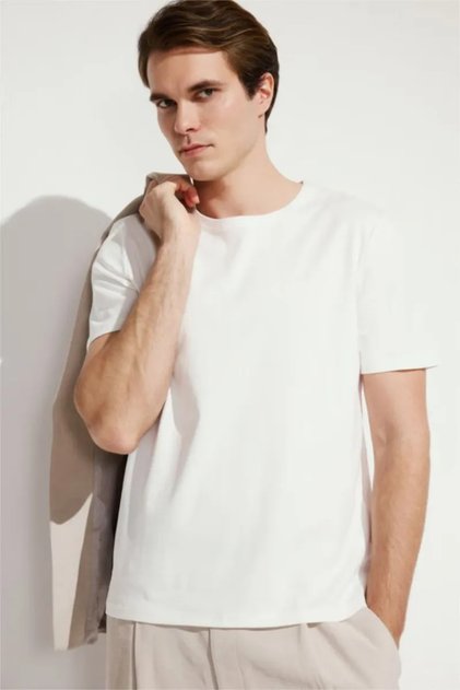 Breathable 100% Cotton Slim Fit Crew Neck Premium Short Sleeve T-Shirt G7690Ax26Sm