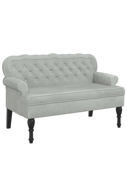 Bancă cu spătar gri deschis 119,5x64,5x75 cm catifea