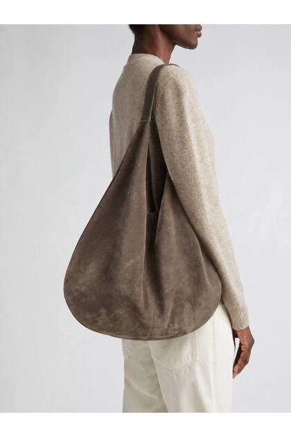 Genuine suede leather women's shoulder bag