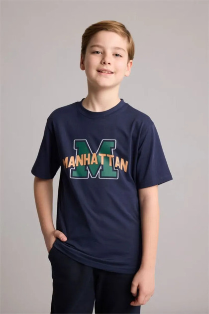 100% Cotton Regular Fit Crew Neck Printed Short Sleeve T-Shirt Boys G9960A826Sm