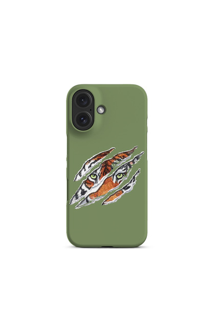 iPhone 17 Compatible Tiger Eye Design Phone Case