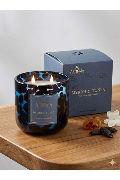 Luxury 2 Wick Scented Candle with Mallow & Tonka Scent