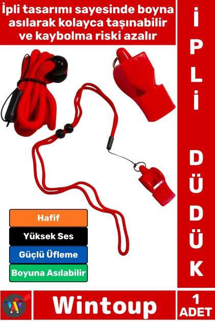#Düdük Premium Hafif Kamp Outdoor Dağcılık Avcılık Köpek Eğitimi Futbol Basketbol Voleybol Yüzme Atletizm Hakem Maç Antrenman Yüksek Sesli Güçlü Üflemeli Boyuna Asılabilir İpli Düdük