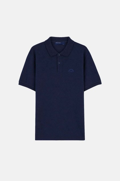 Sırtı Plakalı Dinozor Polo T-shirt - Lacivert