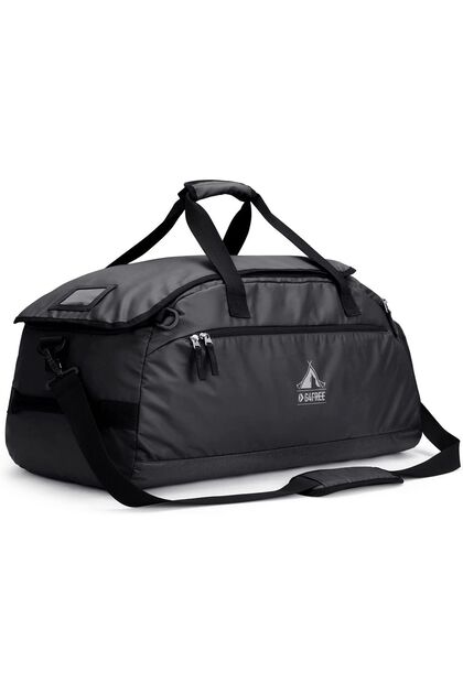 Geantă de sport de călătorie pentru sală 60L cu compartiment Neagră