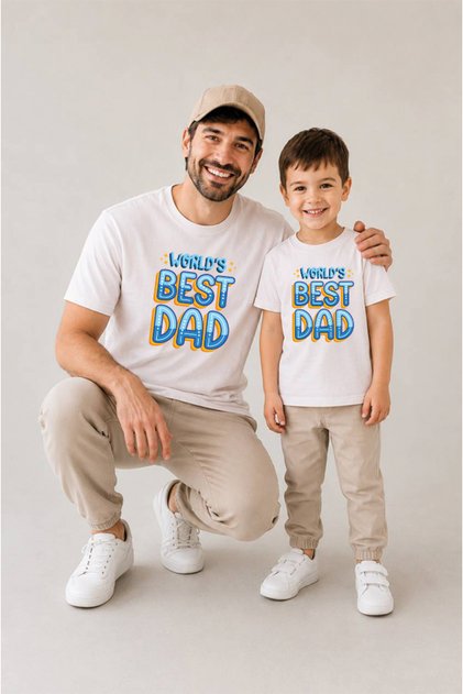 Father Son Combination Sold as a Single Item 100% Cotton Oversize T-Shirt Father's Day Gift