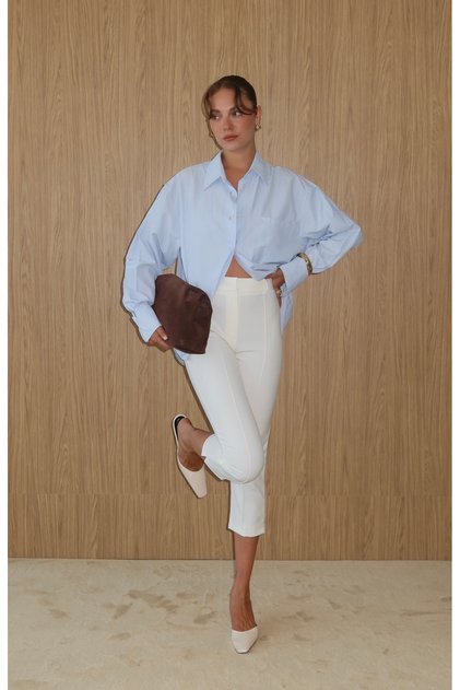 Pantaloni Capri albi de damă
