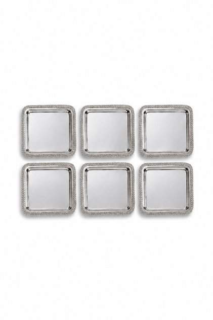 Premium Wicker Weave Series 6-Piece Square Presentation Tray 23X23 cm Promise Engagement Coffee Presentation Tray