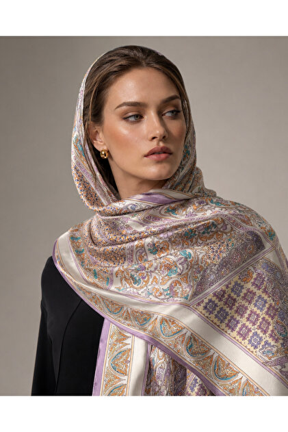 Patterned Silk Voile Shawl