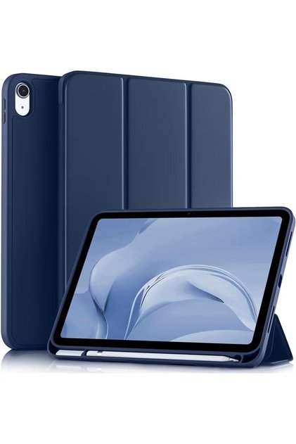 Smart Trifold Tablet Case Compatible with iPad 10th Gen 10.9" (2022) - Slim PU Leather Protective Stand Cover with Built-in Apple Pencil Holder, Storage Adapter Slot & Auto Sleep/Wake Feature