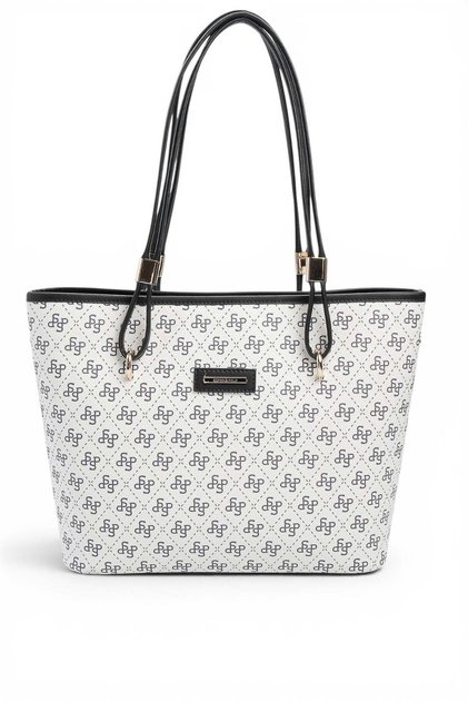 White - Black Monogram Women's Shoulder Bag Sp1282