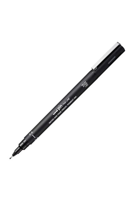 Unipin Fineline Acrylic Tip Pen 0.9 Black - 2 Units