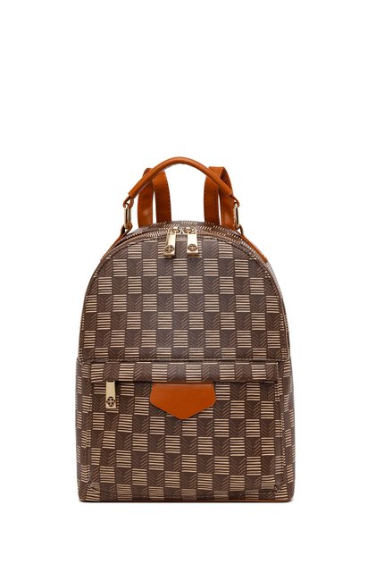 Women's Brown Printed Backpack 26Pbd264826