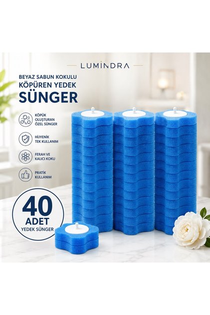 Beyaz Sabun Kokulu 40 Adet Köpüren Yedek Sünger Kullan At - ( Mekanızma Dahil Değildir)