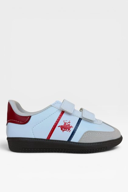 Unisex Velcro Comfortable Lightweight Children's Sports Shoes White - Red