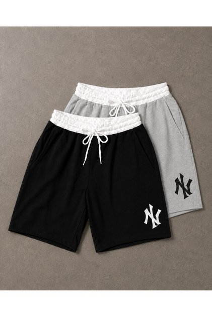 New Identity Ni Printed 2-Pack Men'S/Women's Summer Comfortable Fit Casual Shorts/Bermuda