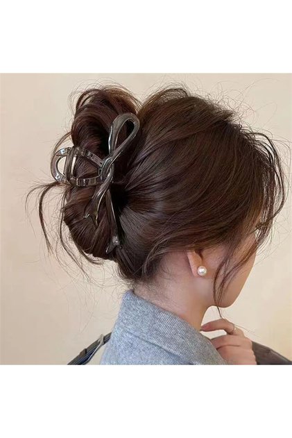 C grey 13cm Acrylic Ribbon Bow Hair Claws Crab Hair Clips Glossy Barrettes Headwear Hairpins Shark P