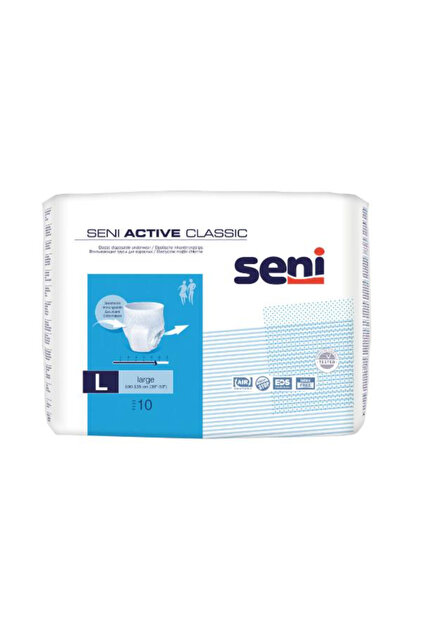 Scutece pentru Adulți Tip Chilot Elastic - Lenjerie intimă de unică folosință elastică, Active Classic, Mărimea L, 10 bucăți