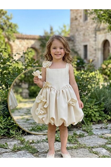 girls cream colored dress Ivory Baby Dress, Long Train, Handmade Flower Girl Gown