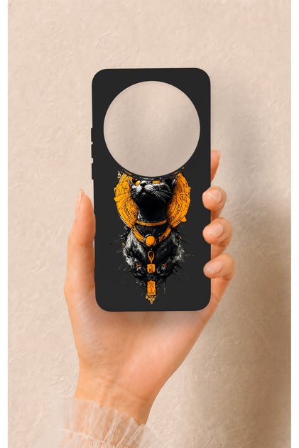 Mi 15 Ultra Compatible Egyptian Cat God Patterned Silicone Case