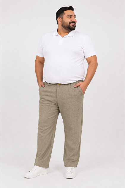 Plus Size Linen Men's Trousers