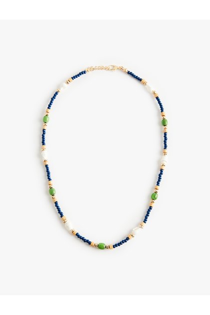 Multi-Colored Beaded Necklace with Seashell Detail
