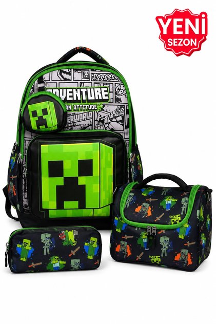 Ultra-Luxury Boys' Elementary School Backpack with Thermal Lunch Compartment, Pencil Case, and Wallet Accessories