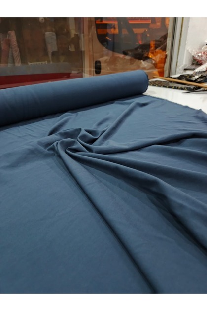 Fabric 93% Viscosa Dark Blue Dress Tunic Pants Silky Soft Texture 220 Gr