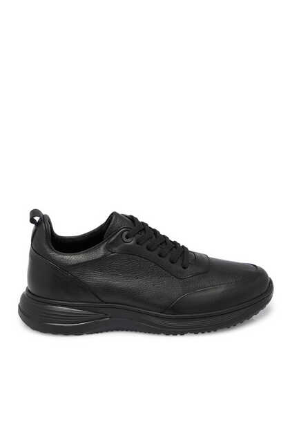 Siyah Hakiki Deri Erkek Sneaker - E25S1AY57441-A23