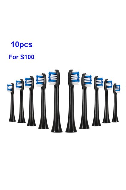 10pcs Black S100 10pcs/lot Sarmocare S100 Toothbrush Heads Ultrasonic Sonic Electric Toothbrush Whi