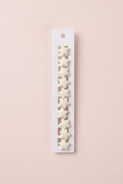Set of 10 Girls' Hair Clips with White Star Figures