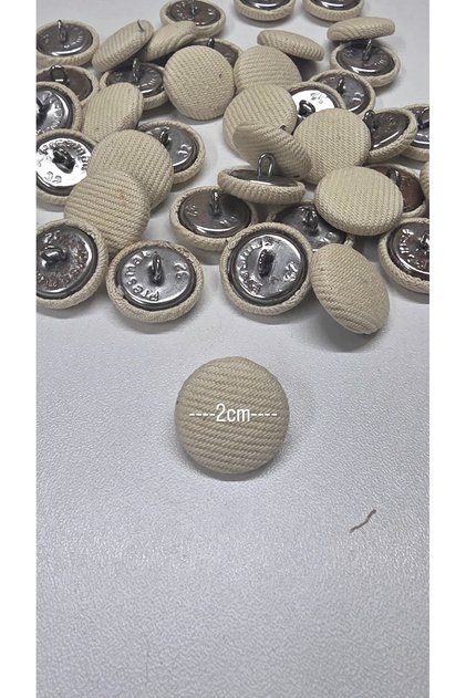 Koyu kirli beyaz kumaş kaplama kancalı metal Düğme adet fiyatidir