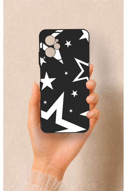 Casper Via X30 Compatible Black Mega Star Patterned Silicone Case