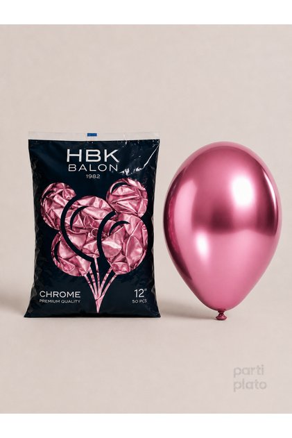 12 Inch Chrome Balloon Hbk Pink (Pink) 50's