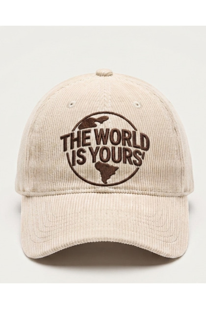 ''The World Is Yours'' Embroidered Velvet Hat /''The World Is Yours'' Embroidered Scarface Replica Velvet Hat