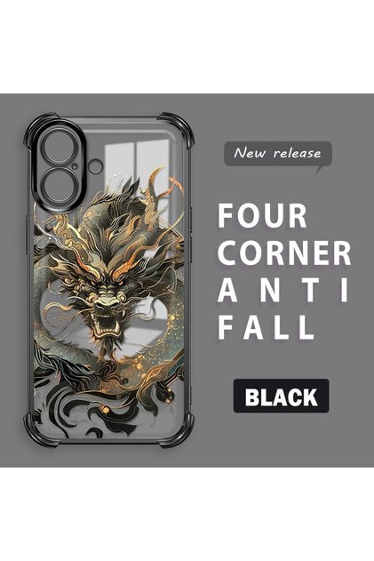 iPhone 16 Compatible Transparent Back Panel Four-Corner Reinforced Impact-Proof Glossy Edge Silicone Case