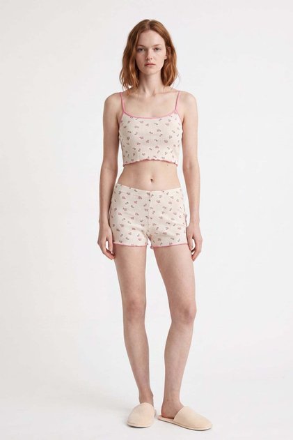 Pegasus Floral Pattern Strap Shorts Set