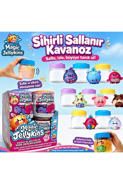 Magic Jellykins Sihirli Dönüşüm Kavanozu - Su Ekle, Çalkala, Sürpriz Peluş Oyuncak
